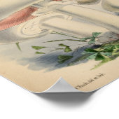  1863 Bruin witte paddenstoelen Kunst afdrukken Poster (Hoek)