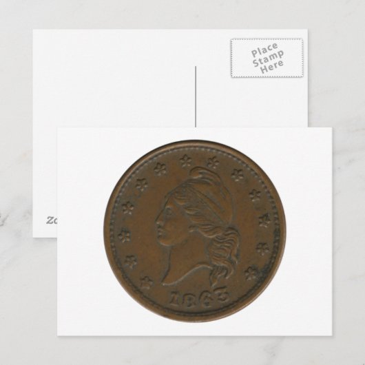 1863 Burgeroorlog symbolisch Briefkaart (Voorkant / Achterkant)