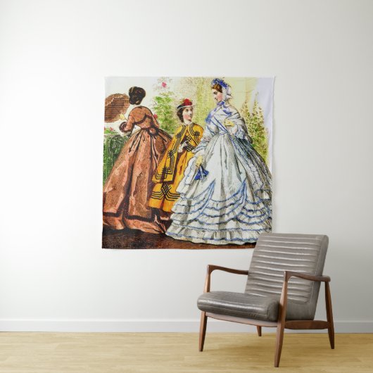 1863 Journal des Jeunes Personnes mode print Wandkleed (In situ)