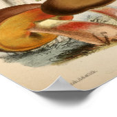  1863 Paddenstoelen met bruin Pet Kunst afdrukken Poster (Hoek)