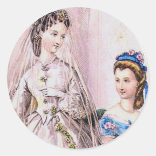 1863 Victoriaans bride Ronde Sticker