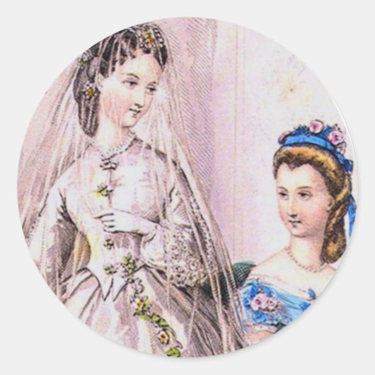 1863 Victoriaans bride Ronde Sticker (Voorkant)