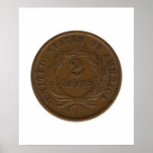 1864 2-cent stuk poster (Voorkant)