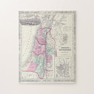 1864 Historic State of Palestine Map Legpuzzel