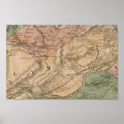 1864 Map, Luzerne County, Pennsylvania Poster (Voorkant)
