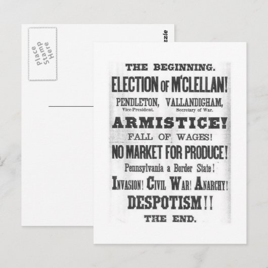 1864 Presidentiële verkiezingen Briefkaart (Voorkant / Achterkant)