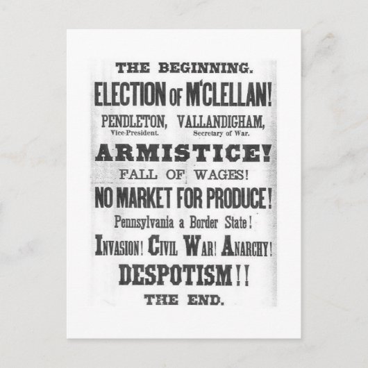 1864 Presidentiële verkiezingen Briefkaart (Voorkant)