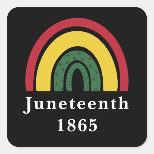 1865 Afrikaanse Amerikaanse zwarte geschiedenis Vierkante Sticker (Voorkant)