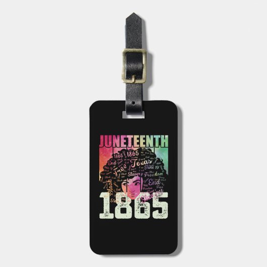 1865 Afrikaanse Amerikaanse zwarte vrijheid Bagagelabel (Voorkant verticaal)