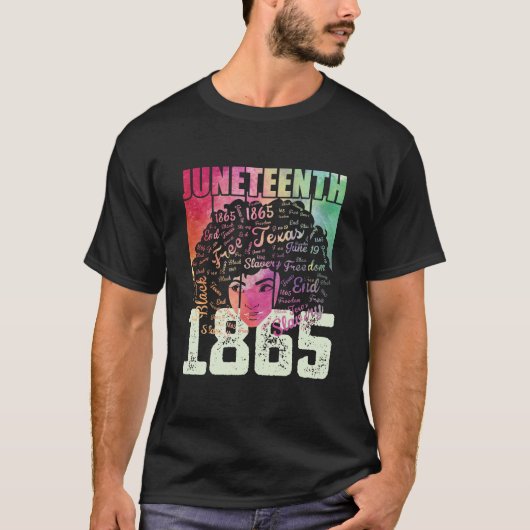 1865 Afrikaanse Amerikaanse zwarte vrijheid T-shirt (Voorkant)