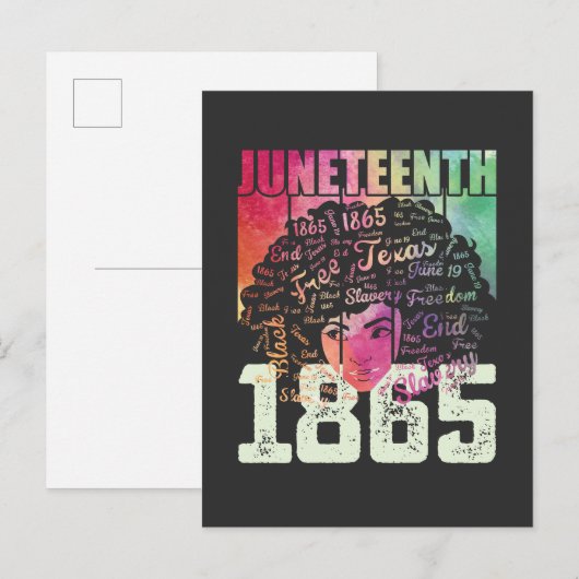 1865 Afrikaanse Amerikaanse zwarte vrijheid Uitnodiging Briefkaart (Voorkant / Achterkant)