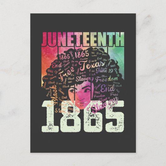 1865 Afrikaanse Amerikaanse zwarte vrijheid Uitnodiging Briefkaart (Voorkant)