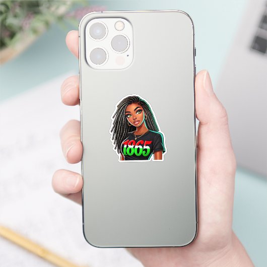 1865 Black Excellence Sticker (Telefoon)