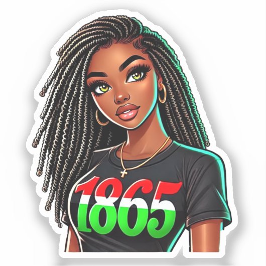 1865 Black Excellence Sticker (Voorkant)