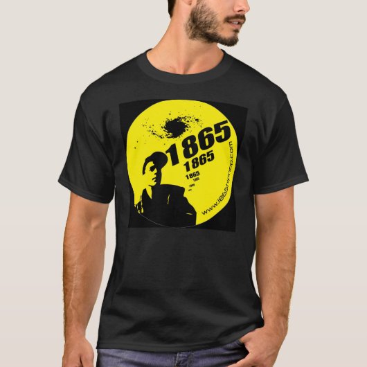1865 Geel op zwart T-shirt (Voorkant)