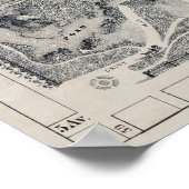 1865 HAND-DRAWN CENTRALE PARK-KAART POSTER (Hoek)