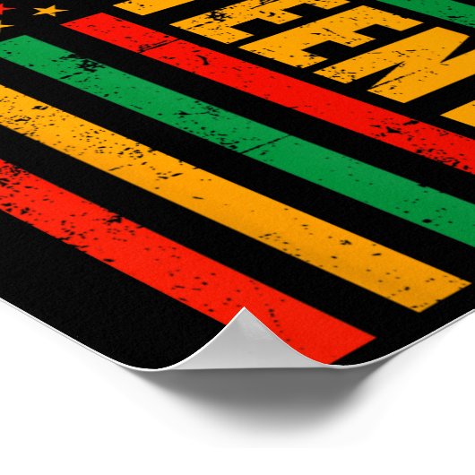 1865 Juneteenth Amerikaanse vlag Afrikaanse zwarte Poster (Hoek)