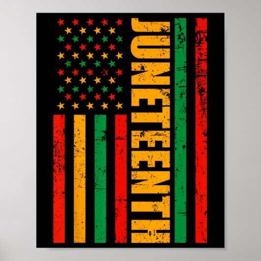 1865 Juneteenth Amerikaanse vlag Afrikaanse zwarte Poster (Voorkant)