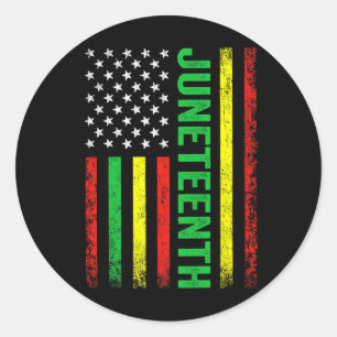 1865 Juneteenth Black History American Flag Africa Ronde Sticker