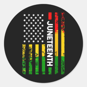 1865 Juneteenth Black History American Flag Africa Ronde Sticker