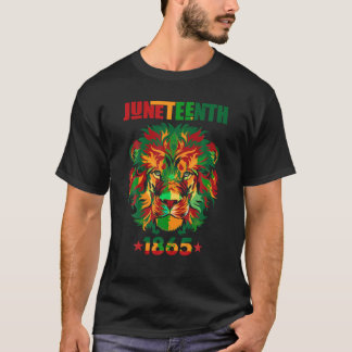 1865 Juneteenth Celebrate Lion Afro-Amerikaans Fr T-shirt