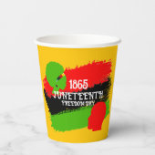 1865 Juneteenth Freedom Day Flag Viering Papieren Bekers (Achterkant)