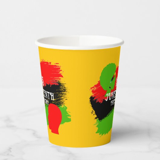 1865 Juneteenth Freedom Day Flag Viering Papieren Bekers (Links)