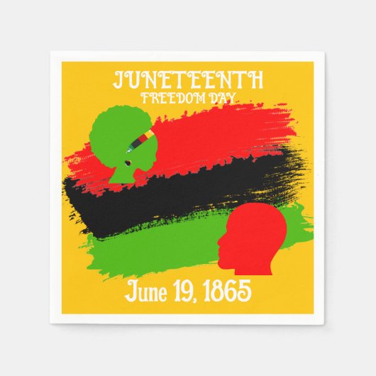 1865 Juneteenth Freedom Day Flag Viering Servet (Voorkant)