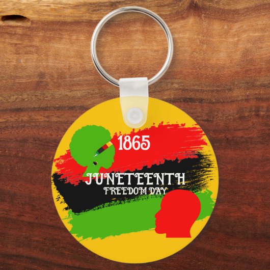 1865 Juneteenth Freedom Day Flag Viering Sleutelhanger (Achterkant)