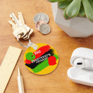1865 Juneteenth Freedom Day Flag Viering Sleutelhanger