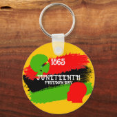 1865 Juneteenth Freedom Day Flag Viering Sleutelhanger (Voorkant)