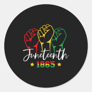 1865 juneteenth vier afro-amerikaanse vrijheid ronde sticker