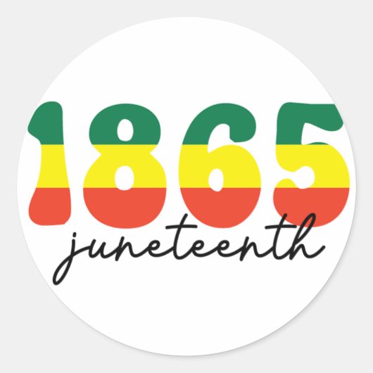 1865 Junetetiende dag van de vrijheid Ronde Sticker (Voorkant)