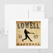 1865 Lowell Massachusetts Baseball Briefkaart (Voorkant / Achterkant)