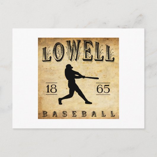 1865 Lowell Massachusetts Baseball Briefkaart (Voorkant)