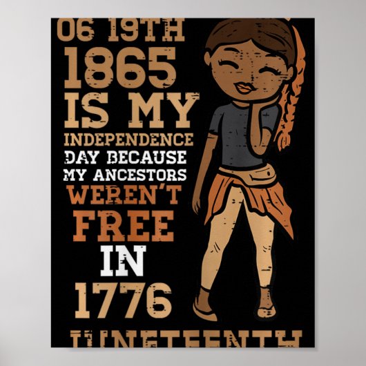 1865 Mijn Onafhankelijkheidsdag Juneteenth Black G Poster (Voorkant)