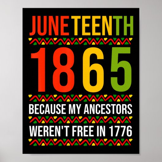 1865 omdat mijn voorouders niet vrij waren poster (Voorkant)