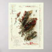1865 Scotland Geological Map digitally rendering Poster (Voorkant)
