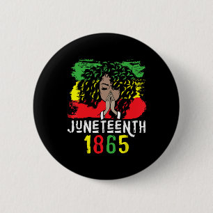 1865 Shirt Freedom Day Black Women Black Pride Ronde Button 5,7 Cm