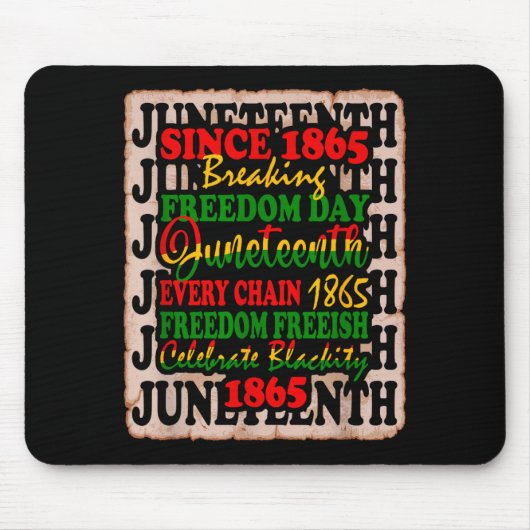 1865 vrijheidsdag juneteenth vier zwarte gemeensch muismat (Voorkant)