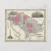 1866 Kaart Johnson van Washington D.C. (Voorkant)