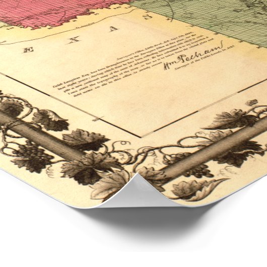 1866 Kaart van Arkansas Poster (Hoek)