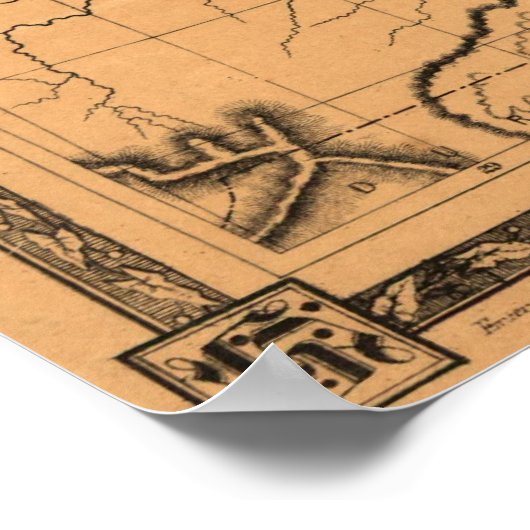 1866 Map of Texas Poster (Hoek)