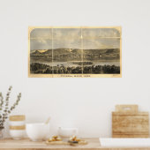 1866 Winona, MN Birds Eye Uitzicht Panoramic Map Poster (Keuken)