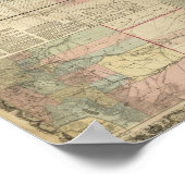 1867 Antiek Spoorwegkaart van Kansas Poster (Hoek)