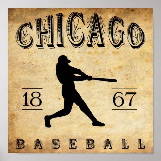 1867 Chicago Illinois Baseball Poster (Voorkant)