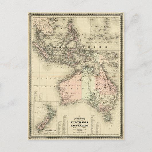 1867 kaart Australië en Oost-Indies (Voorkant)