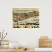 1867 Madison, WI Birds Eye Uitzicht Panoramic Map Poster (Keuken)