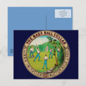 1868  Baseball Collar Logo Briefkaart (Voorkant / Achterkant)