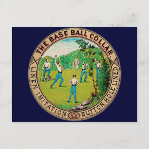 1868  Baseball Collar Logo Briefkaart